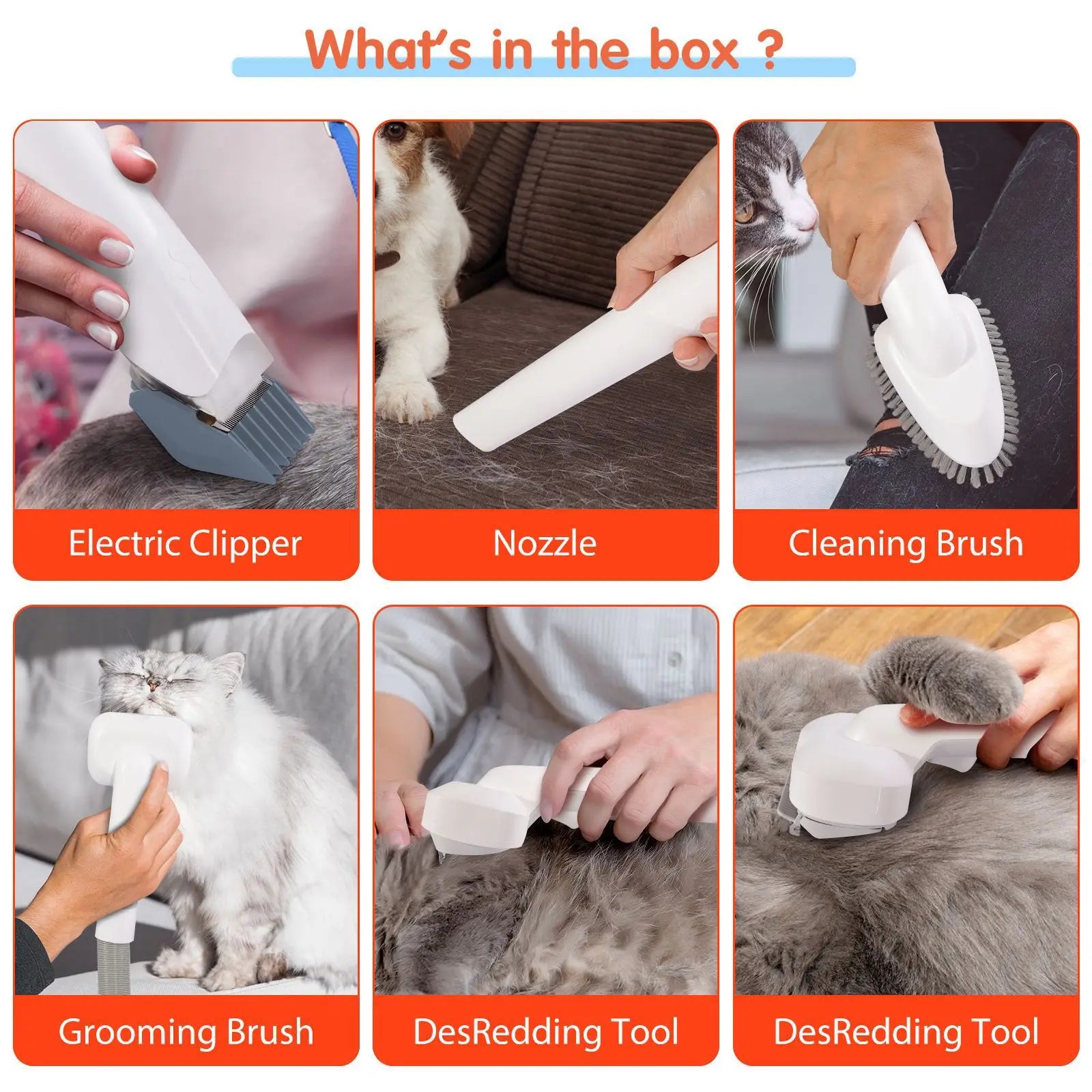 Ultimate 7-In-1 Professional Pet Grooming Kit: Low Noise Vacuum Clipper & Trimmer for Dogs