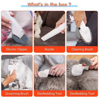 Ultimate 7-In-1 Professional Pet Grooming Kit: Low Noise Vacuum Clipper & Trimmer for Dogs