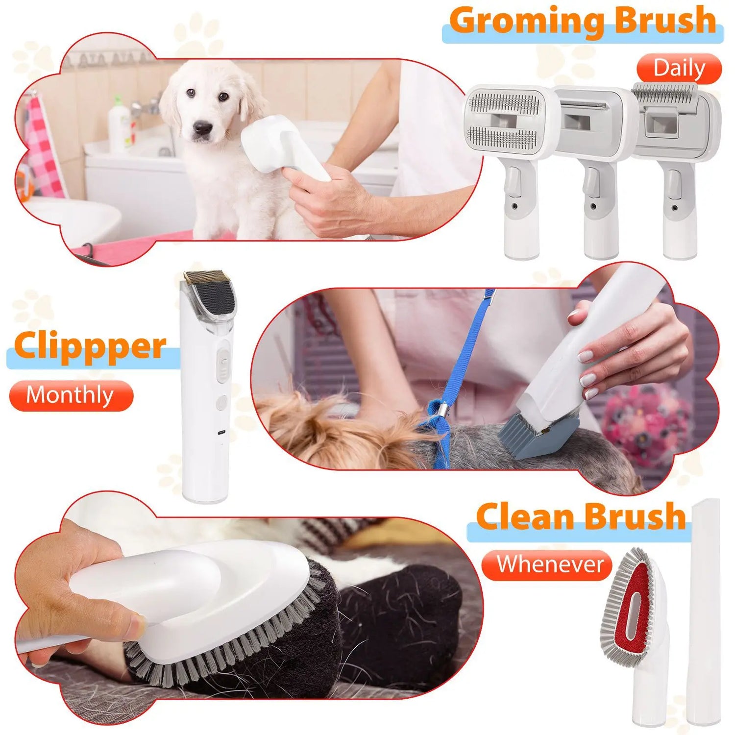 Ultimate 7-In-1 Professional Pet Grooming Kit: Low Noise Vacuum Clipper & Trimmer for Dogs