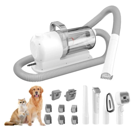 Ultimate 7-In-1 Professional Pet Grooming Kit: Low Noise Vacuum Clipper & Trimmer for Dogs